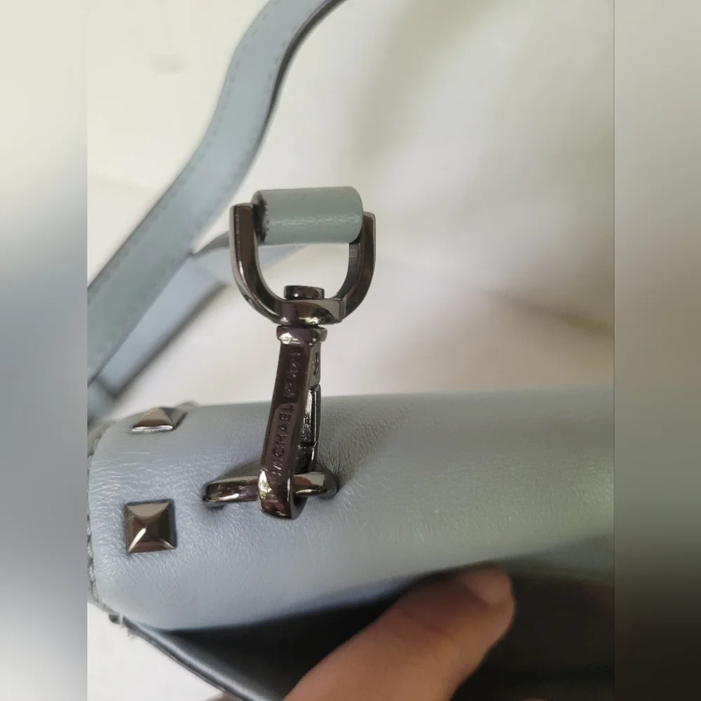 Michael Kors Dusty Blue Crossbody Leather Bag